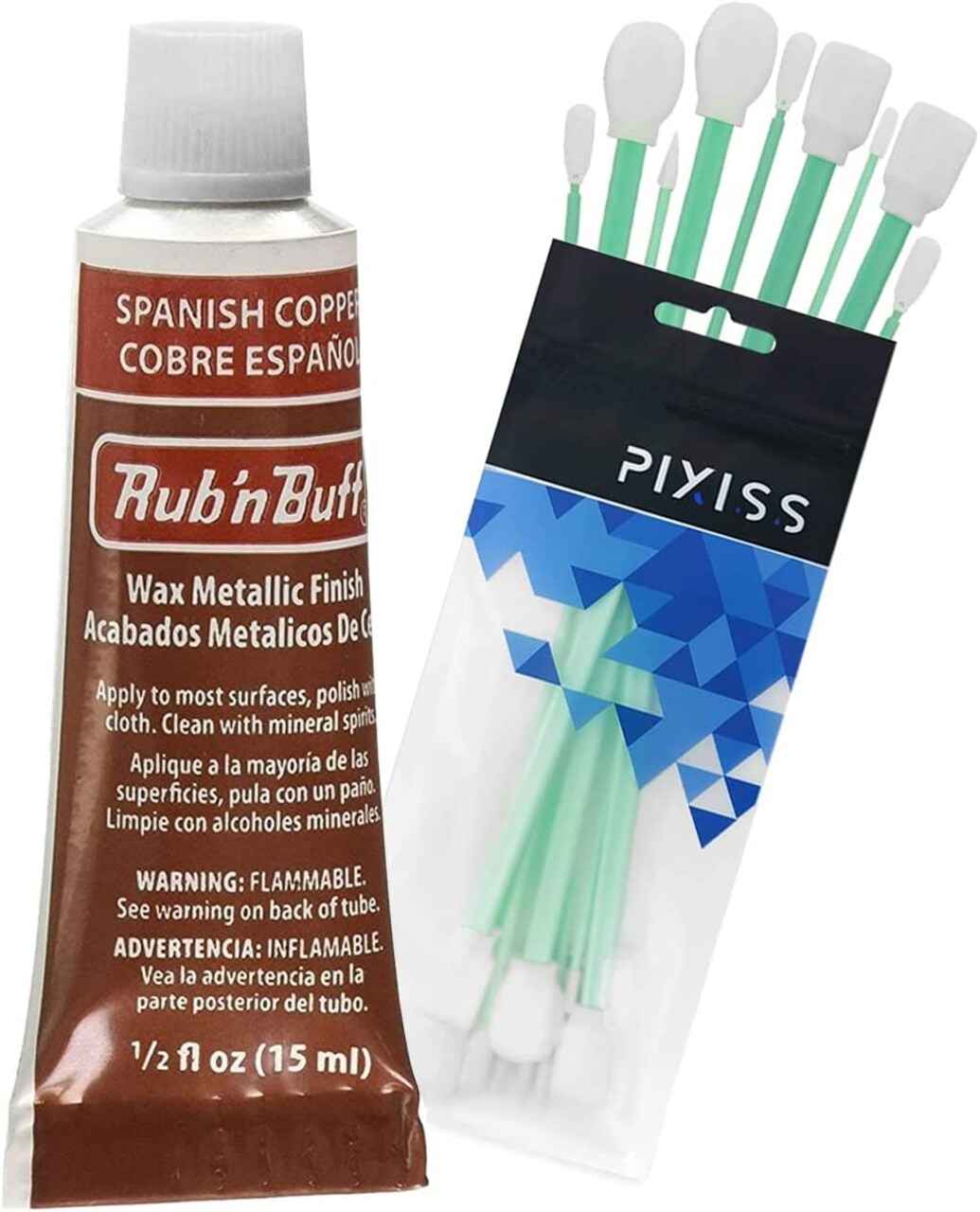 Rub n Buff Wax Finish Metallic Spanish Copper, 0.5-Fluid Ounce, Pixiss Blending Tools